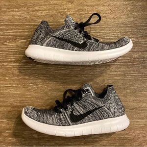 Nike Free RN Flyknit, NWT, 6.5, black/white/grey